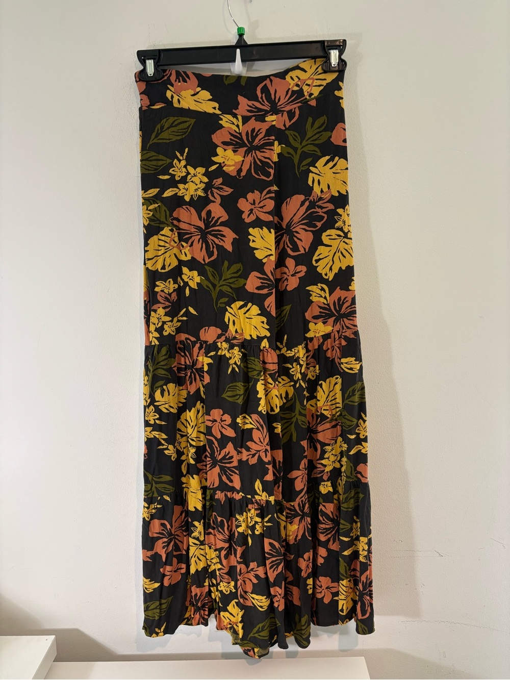 Free People Women Large Floral Print Tiered Wide Leg Pants Vacation Tropical - Picture 3 of 12